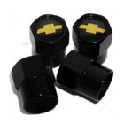 4x Hex Fit Chevrolet Car Wheels Tire Air Valve Caps Stem Dust Cover Decor Black
