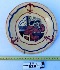 BELLE ANCIENNE ASSIETTE KERALUC QUIMPER par A.R. - MARINS BRETONS AU BISTROT - 1