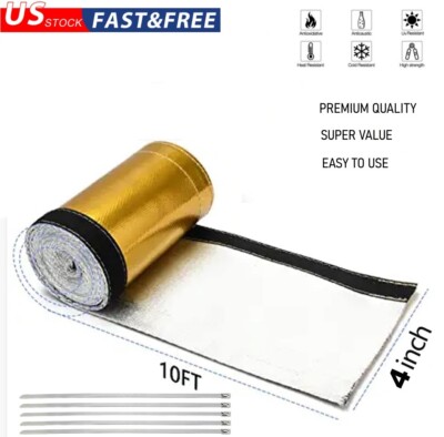 Exhaust Heat Wrap Shield  3/4'' x 10FT  Heat Shield Fuel line Wire Heat Sleeve