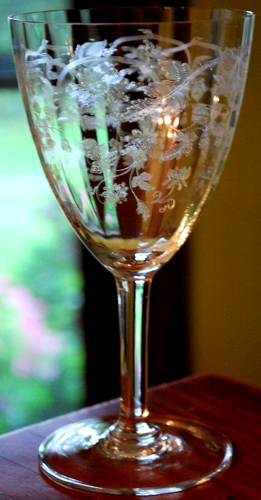 Vtg Set 10 CENTRAL GLASS WORKS Needle Etched Optic PASSIONFLOWER Water Goblets - Picture 14 of 20
