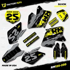 Gray & Yellow Racing Graphics Kit fits 01-08 Suzuki RM125 RM250 RM 125 250 decal