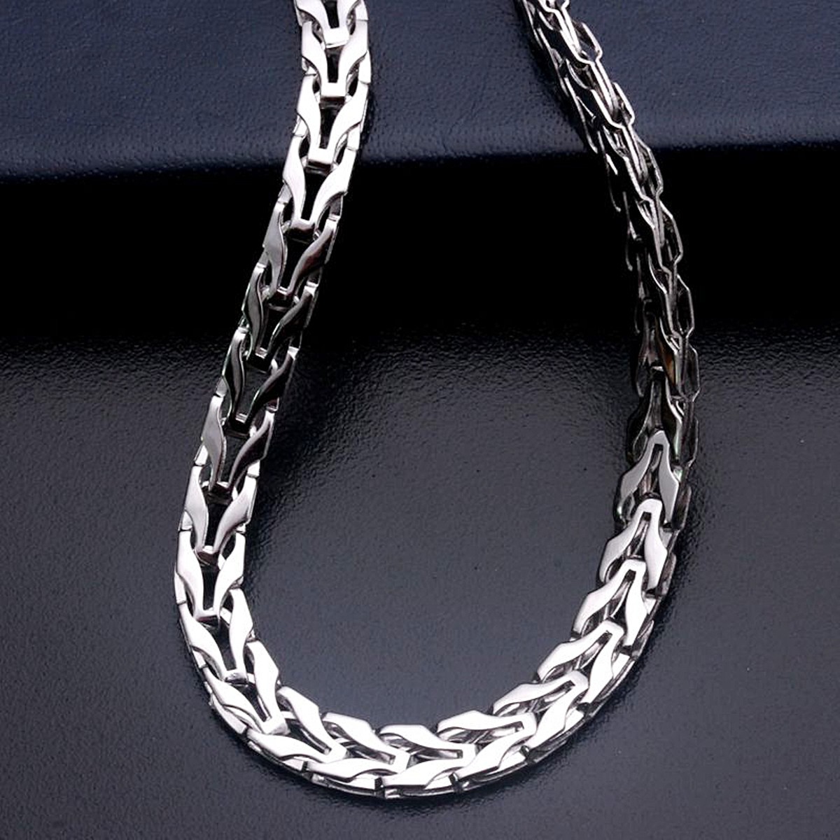 Pure Platinum 950 Chain Men 4.2mm Snake Foxtail Braided Necklace