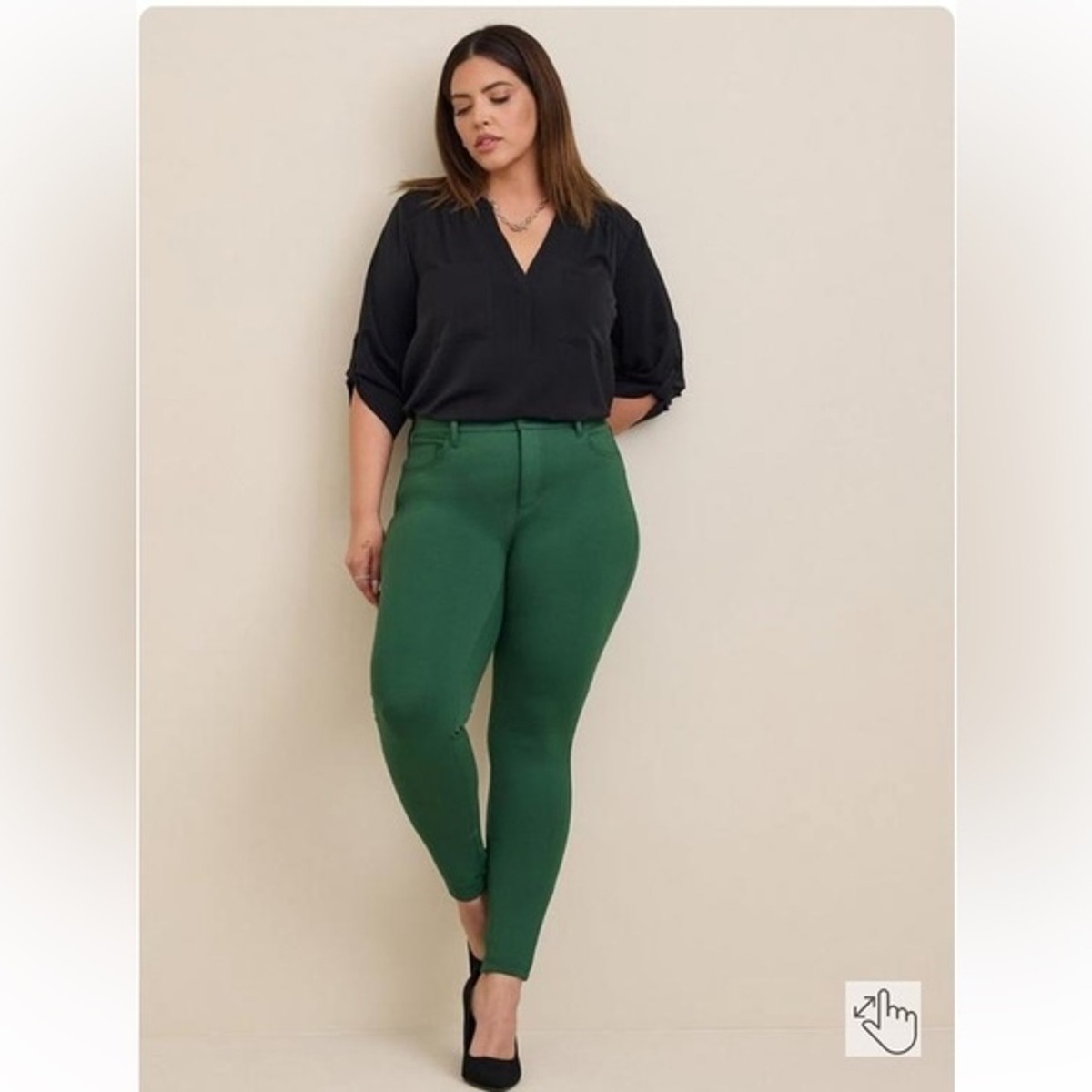 Torrid Skinny Studio Green Luxe Ponte Mid-Rise Pant Womens 14R Dress Pants  Ankle | eBay