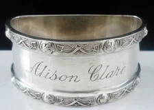 Sterling Silver Napkin Ring, Alison Clare Celtic Knot Design, Walker & Hall 1955