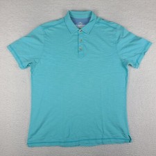 Tommy Bahama Polo Shirt Mens Medium Light Blue Performance Pima Cotton 