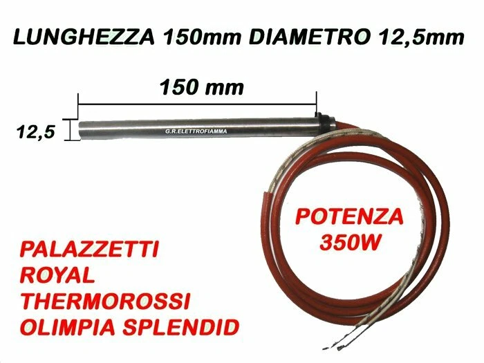 YES CANDELETTA STUFA PELLET 12,5x150 350W PALAZZETTI THERMOROSSI ECOTHERM 1000 3000