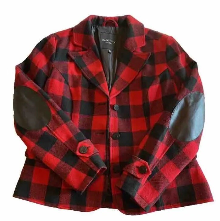Relativity Jacket Red And Black Buffalo Plaid Jac… - image 1