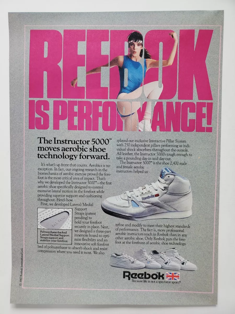 Conform krysantemum Skjult Reebok Instructor 5000 Aerobic Shoes Woman Working Out 1987 Vintage Print Ad  | eBay