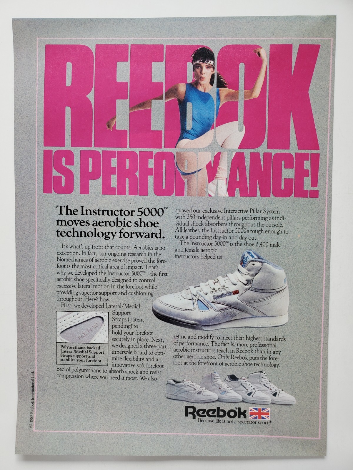 Reebok Instructor 5000 Aerobic Working Out 1987 Vintage Print | eBay