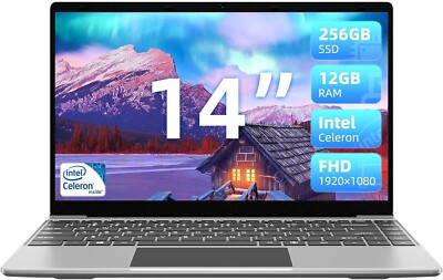 Jumper Windows 11 Laptop, 14  FHD IPS Display, 256GB SSD 12GB RAM Intel N4100