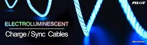 3x Cables Micro USB Sincronización de Carga Púrpura Luz Pulso Electroluminiscente 3 Pies - Imagen 3 de 3