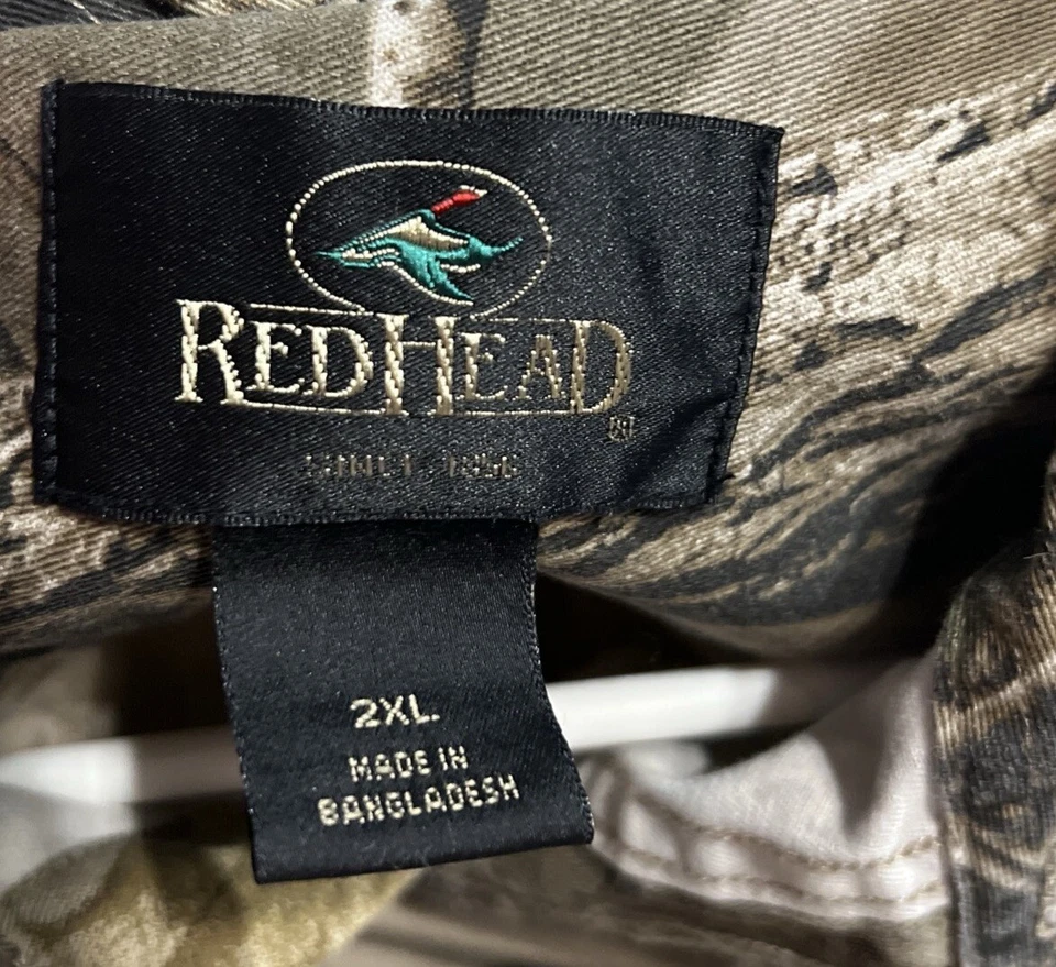 RedHead Sleeveless Button Up Shirt Mens Sz 2XL XXL Camo Khaki Cotton - Image 3 of 4