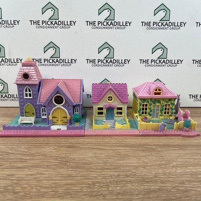 Vintage Polly Pocket Bluebird Toys 1993 1994 Wedding Chapel Cottage Set of 3