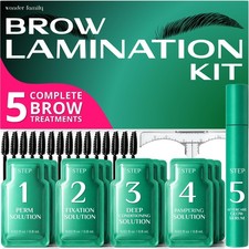 Brow Lamination Kit 5 Complete Eyebrow Lift Treatments Lasting Up to 6 Week...