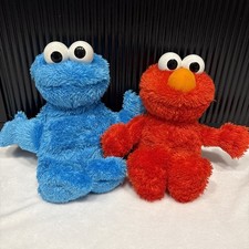 2010 Hasbro Sesame Street Elmo  Cookie Monster Talking Plush 10"