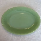 Vintage Jadeite Green Jane Ray Fire King Milk Glass 12x9 Platter