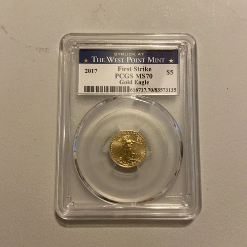 2017 $5 Gold Half Eagle PCGS MS70 First Strike West Point