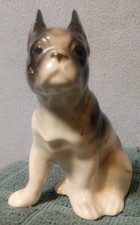 Boston Terrier Occupied Japan Sitting Dog Figurine Ceramic Vintage