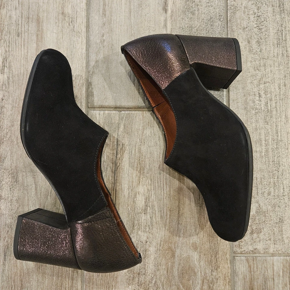 Hispanitas 靴子女式 37 码 US 6.5-7 Gillian 泵靴黑色/铜皮革 — 第 2/4 张图片