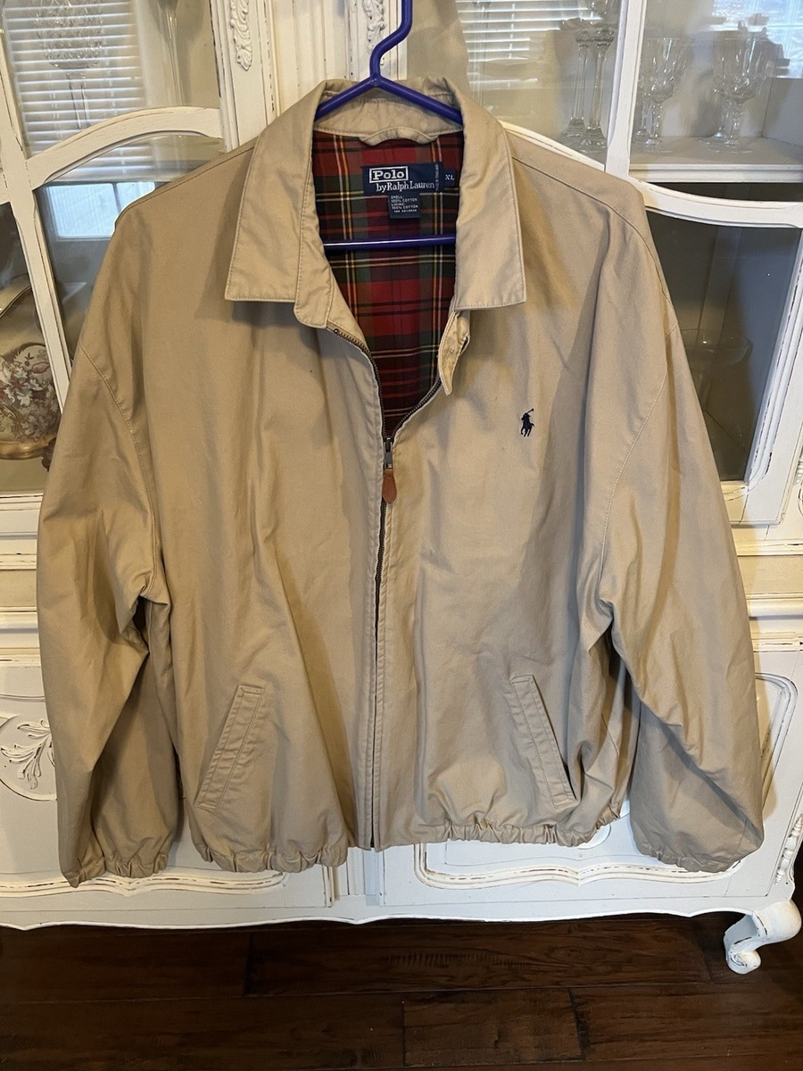 Vintage Polo Ralph Lauren Harrington Jacket Beige Tan - Men's XL