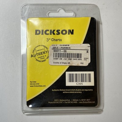 Qty 60 - DICKSON C305 3'' Chart, 24 Hour, 50 to 96 Degrees F