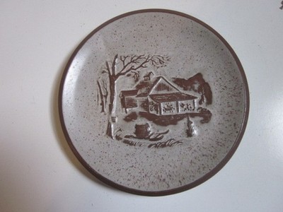 VINTAGE Goss Pottery Ceramic Stoneware Plate Crafted in Vermont 8.125 