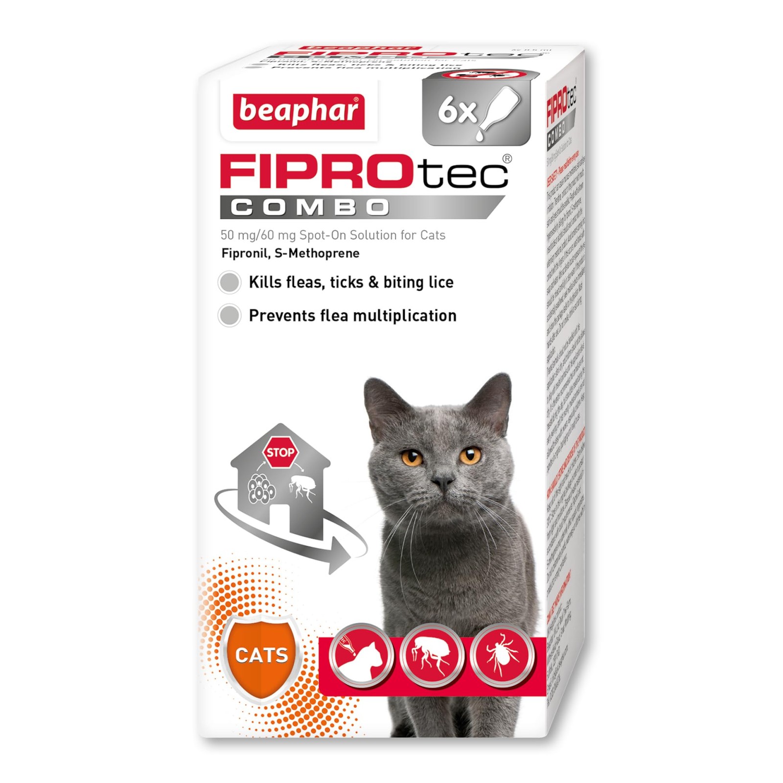 Beaphar | Fiprotec Combo For Cats & Kittens | Kills Fleas, Flea Eggs & Ticks | Stops Fleas Multiplying On Pet And In Home | Vet Strength Treatment | 6 - Image 2