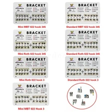 10-100*Dental Orthodontic Brackets Braces Metal Standard/Mini MBT/Roth 022 Hooks