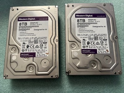 Pair Western Digital Purple WD82PURZ-85TEUY0 3.5'' 8TB Surveillance Hard Drive