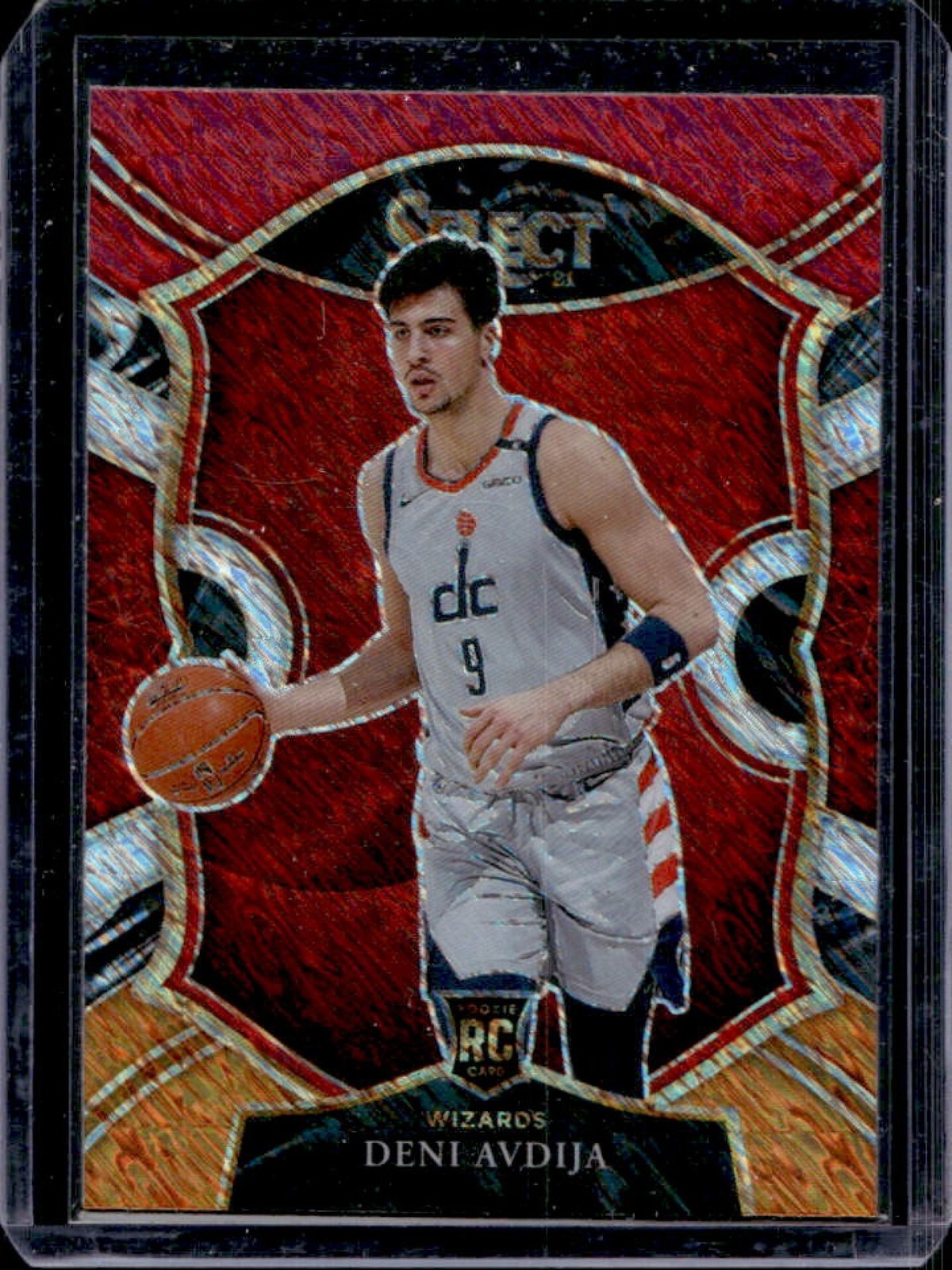 2020-21 Panini Select Deni Avdija RC Red White Orange Shimmer Concourse #69