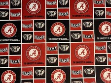 10 Yards University Of Alabama Cotton Fabric Quilt Bama Crimson Tide