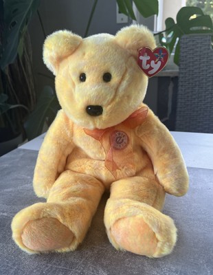 TY Beanie Baby Bär Sunny 2001 Plüsch Plüschtier Kuscheltier gelb ca.33cm Etikett