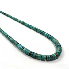 Natural Blue Turquoise Graduated Heishi Disc Beads Size 2x3mm-3x9mm 16" Strand
