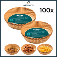 Backpapier HeißLuftfritteuse Airfryer 20Cm 100 StüCk Rund öLbestäNdig Sillar