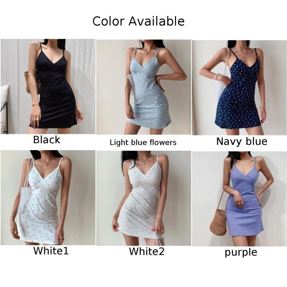Kleid Schlankes Ärmelloses Sexy Rückenlos Spaghetti -Gurtkleid V-Ausschnitt - Bild 4 von 4