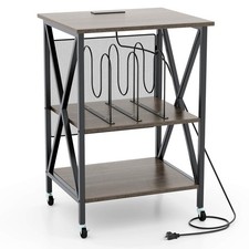 Vinyl Record Storage Table Record Player Stand Holds Up to 120 Vinyl Records