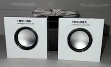 LEED’S TOSHIBA Speaker Battery Powered Compact Size White Left & Right