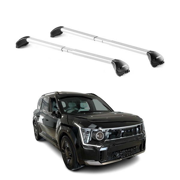 DachträGer GrundtäGer FüR Kia EV9 2023-2026 100Kg Aluminium Silber 2 Tlg Abe-image