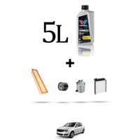 Hoffcar Wartungsset 4 Filter Und 5L ÖL FüR Dacia Logan 1.5 Dci 50Kw Ab 2005