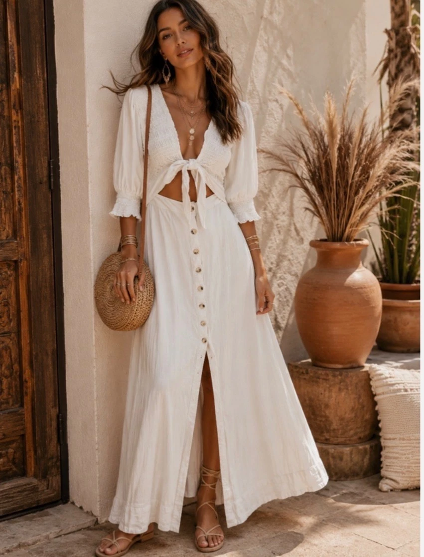womens white boho dress Free People Dresses for Women for Sale style it with western