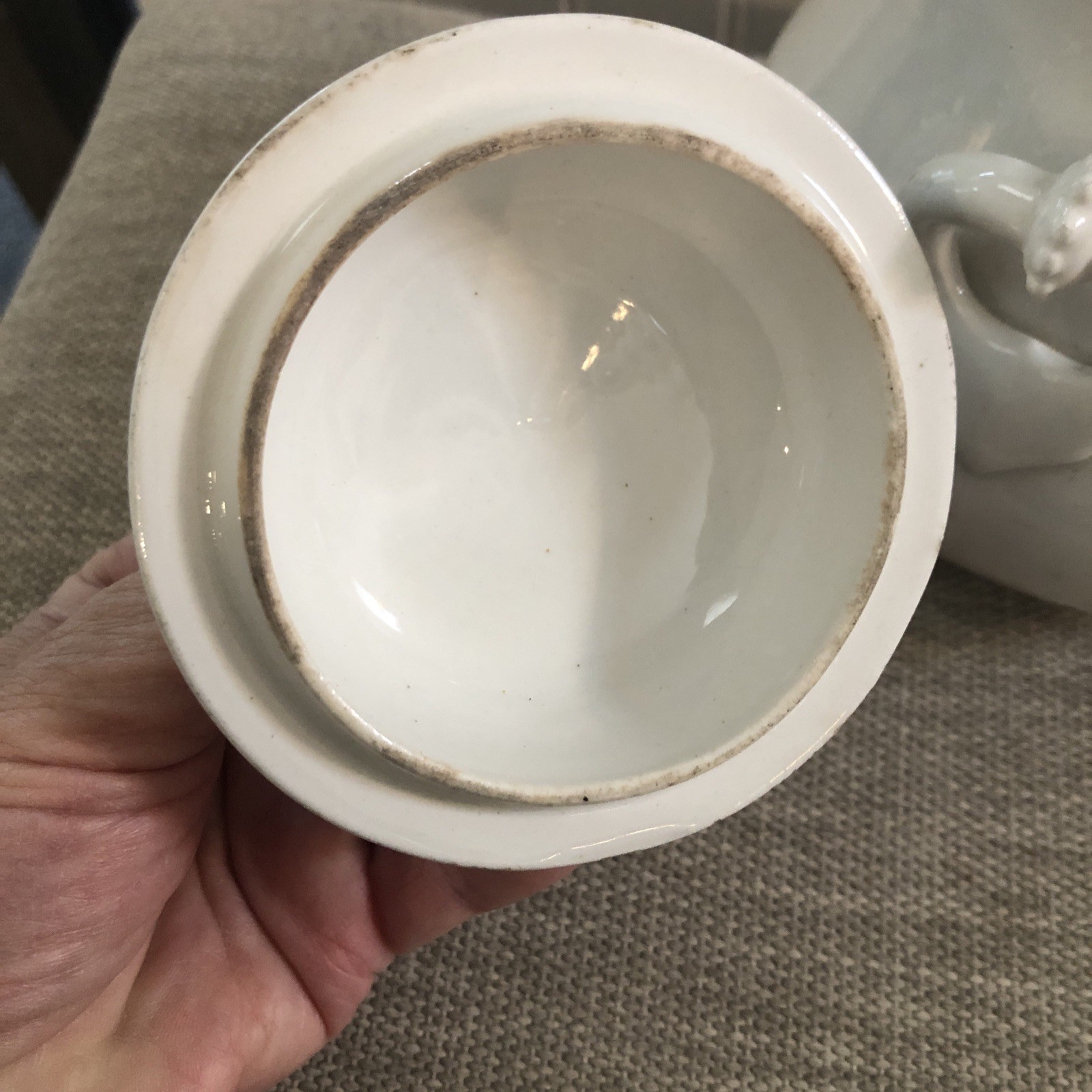 Bridgwood & Son 19th Century White Ironstone Large Covered Sugar Bowl England