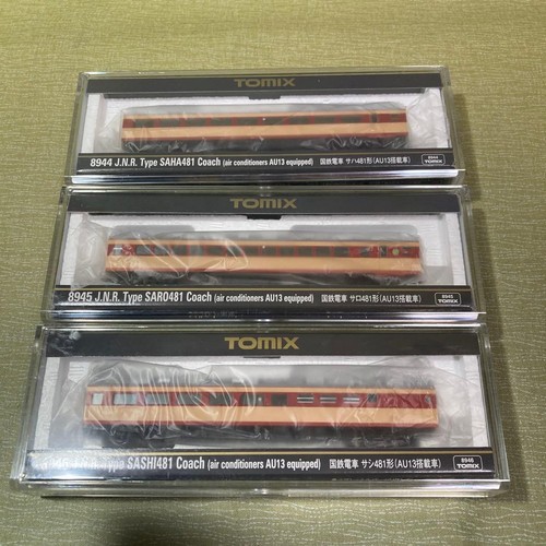 Juego de 3 coches TOMIX 894456 Sahasarosashi 481 AU13 techo plateado usado | Condition: Used