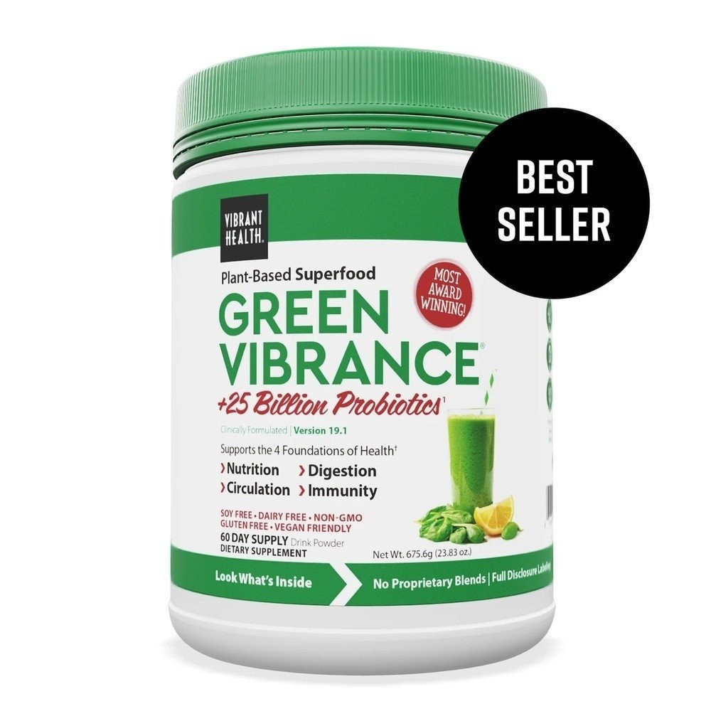 Порошок Vibrant Health Green Vibrance, семейный размер 675,6 г (23,83 унции) порошка
