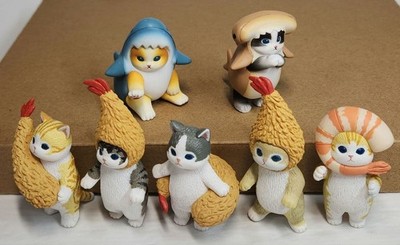 Gacha Mofusando Ebinyan All 5 Types Plus Fish x2 Capsule Toy Set
