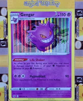 Pokemon Gengar SWSH Base Set Holo Rare 085/202 NM | eBay