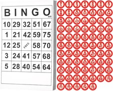 Vintage Wooden Bingo Board Game Set Includes Classic 40 Bingo Number Cards and 7