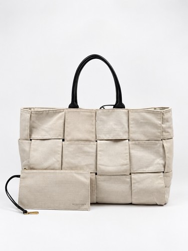Bottega Veneta Canvas Maxi Intrecciato Large Arco Tote Bag NO FEES TO US!