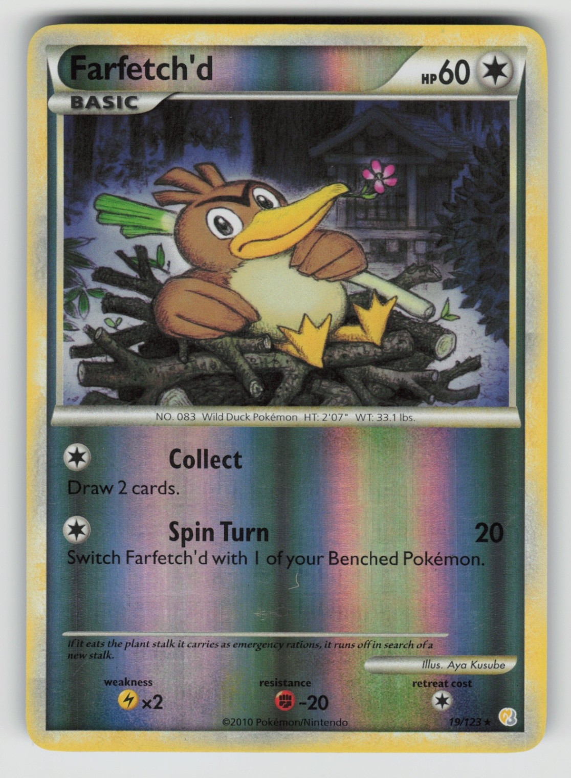 Farfetch'd Rare HeartGold SoulSilver Reverse Holo 19/123 LP
