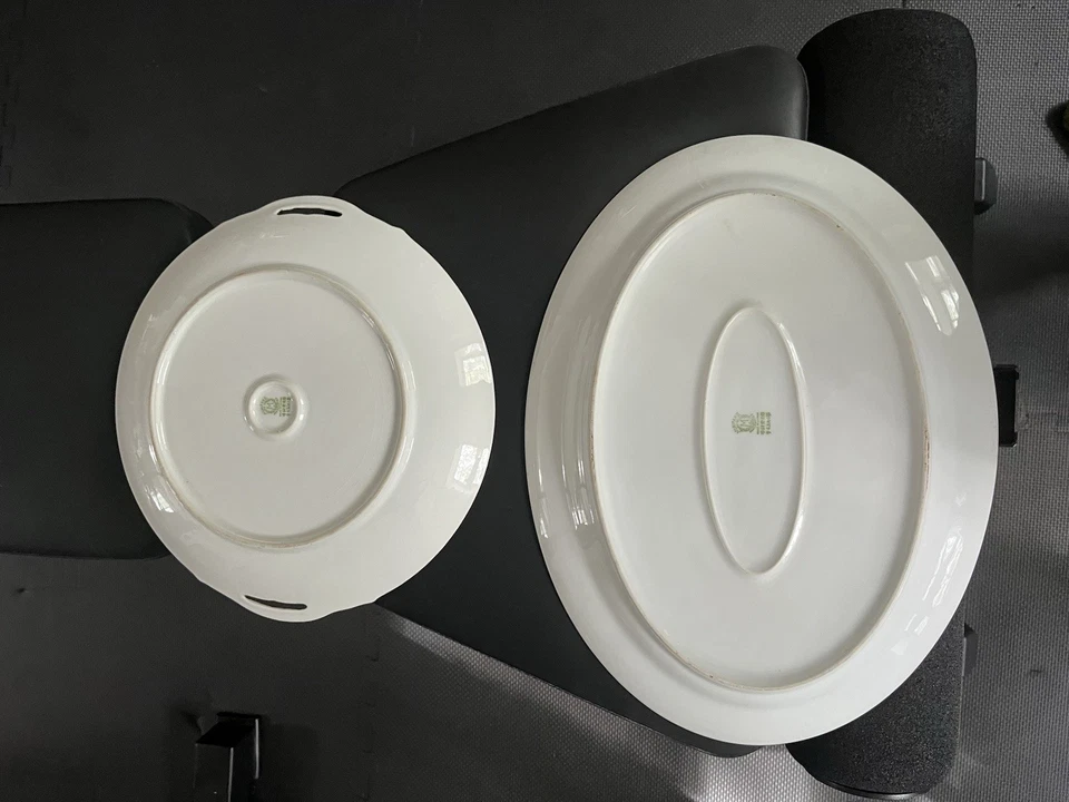 NORITAKE 175 CHRISTMAS BALL LARGE OVAL PLATTER HP 13.5" & Handle Plate - image 2 of 2