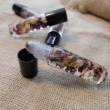 MOTIVATE ESSENTIAL OIL with dried flowers ROLLER BOTTLE